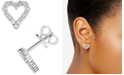 Macy's Diamond Heart Stud Earrings (1/2 ct. t.w.) in 14k White Gold